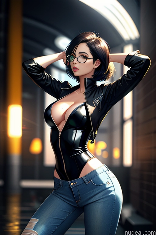 related ai porn images free for Small Tits Thick Long Legs Front View Dark Lighting Detailed Woman Bedroom Sexy Face 18 One Piece Swimsuit One Glasses Black Hair Bobcut Japanese Watercolor