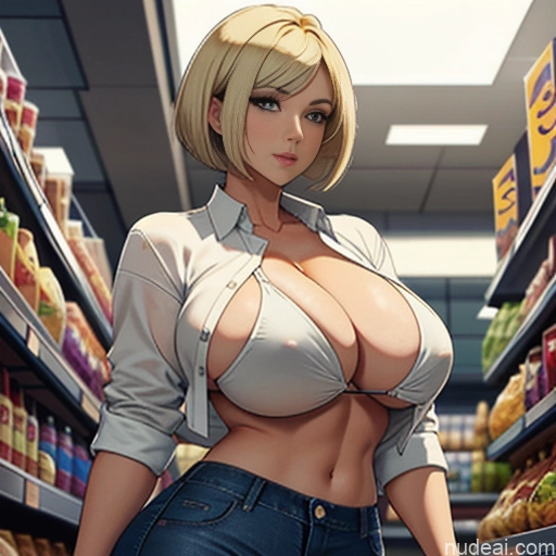 Milf One Huge Boobs Perfect Boobs Beautiful Thick Big Hips Perfect Body Short Hair Blonde Pixie Soft + Warm Skin Detail (beta) Grocery Jeans Shirt Pokies Huge Tits, Hard Nipples Cleavage Transparent Pearl Jewelry