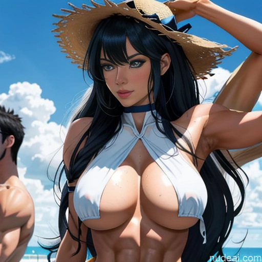 related ai porn images free for Model Athlete Woman + Man Two Busty Beautiful Muscular Abs Tall Long Hair Tanned Skin 20s Seductive Sexy Face Deep Blue Eyes Black Hair Bangs Straight Hime Cut Anime Front View Bathing Nipple Tweak Nude Hentai Breast Grab(sex Position) Shower Against Glass Sex Topless