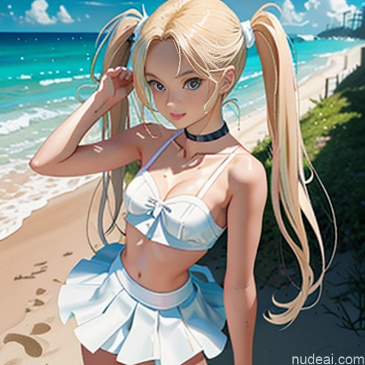 Sorority One Skinny Small Tits Small Ass 18 Blonde Pigtails White Soft Anime Beach Choker Better Swimwear Beach Tutu