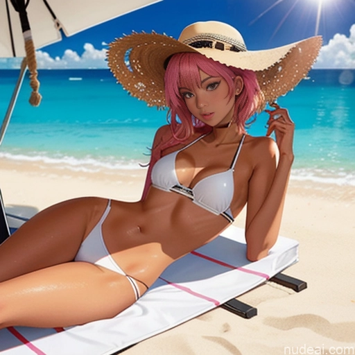 ai nude image of pics of Small Ass 18 Pink Hair Tanned Skin Black Soft Anime Mesh