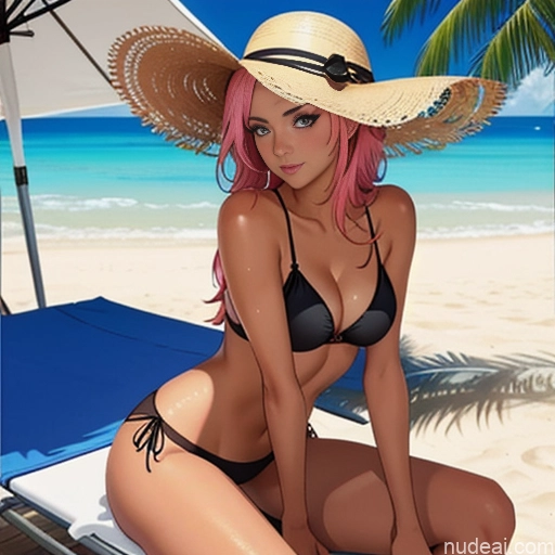 ai nude image of pics of Small Ass 18 Pink Hair Tanned Skin Black Soft Anime Mesh Fishnet