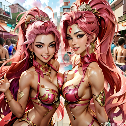 related ai porn images free for Miss Universe Model Two Human SexToy 18 Ahegao Pink Hair Slicked Japanese Suspended Couple Dance Dress: Samba Oiled Body