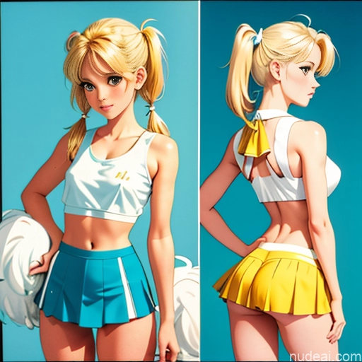 One Sorority Skinny Small Tits Small Ass Short Blonde Pigtails White Soft Anime 80s Cheerleader Angel