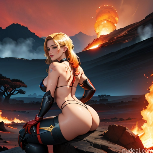 Cyborg Big Hips Big Ass Yoga Mech Suit Hell Bimbo Huge Boobs Topless Cleavage Partially Nude Small Ass