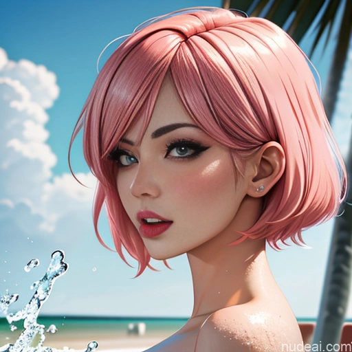 related ai porn images free for Milf Busty Pink Hair Bobcut Russian Nude One Side View Bathing Asian Ahegao 20s Crisp Anime Beach