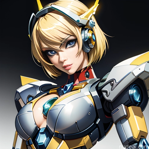 Blonde Pixie Cyborg Style Cyborg Android SuperMecha: A-Mecha Musume A素体机娘