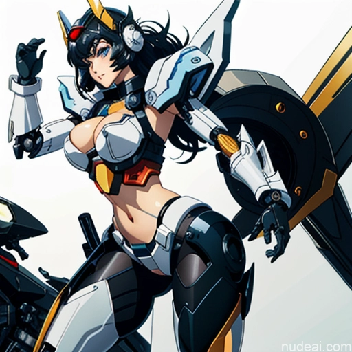 SuperMecha: A-Mecha Musume A素体机娘 Leon Raymond Butt Bite Pantsuit Black Hair