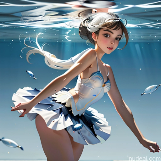 One Sorority Better Swimwear Beach Tutu White 18 Underwater Downblouse: 俯身露乳