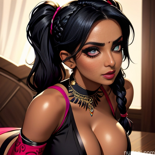 ai nude image of pics of Dark Skin Goth Tribal Huge Boobs Beautiful Pigtails Braided Bending Over Bra Salwar Cleavage