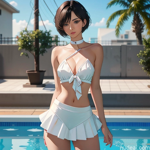 One 18 Skinny Small Tits Small Ass Short Short Hair Brunette Pixie White Bending Over Choker Better Swimwear Beach Tutu Pool Teacher