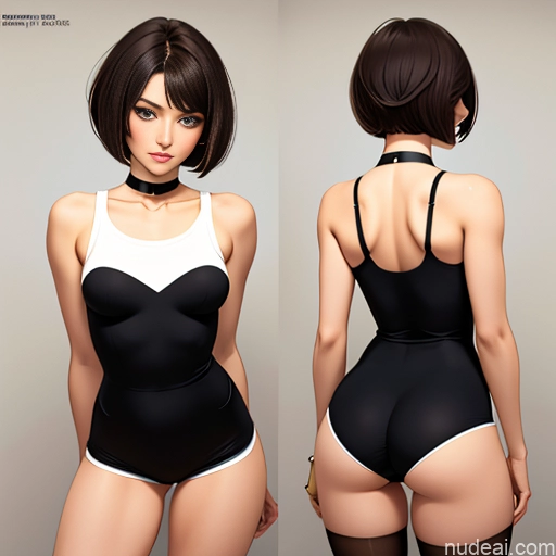 ai nude image of pics of One Sorority Skinny Small Tits Small Ass Short Short Hair 18 Brunette Pixie White Soft Anime Choker Shirt Short Shorts Pantyhose Back View