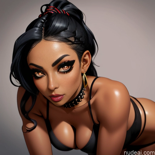 related ai porn images free for Dark Skin Goth Tribal Black Egyptian Native American Huge Boobs Sexy Face Ponytail Braided Close-up View Bending Over Casual Chemise Cleavage