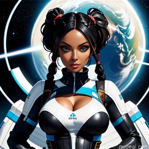 related ai porn images free for Dark Skin Tribal African Goth Huge Boobs Black Hair Braided Pigtails Straddling Spandex Space Suit Cleavage Soft Anime