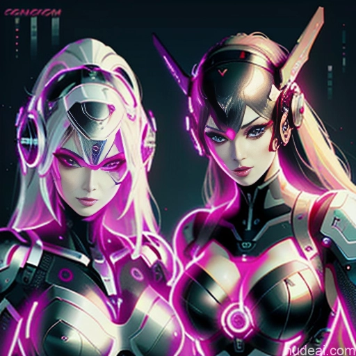 Two Cyberhelmet V3 Neon Lights Clothes: Purple