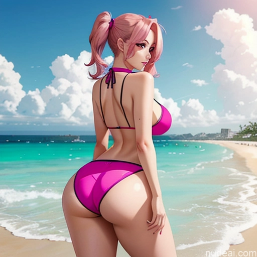 related ai porn images free for Woman Perfect Boobs Big Ass Big Hips 20s Orgasm Pink Hair Pigtails Warm Anime Beach Back View Simple Microkini Panties Bikini