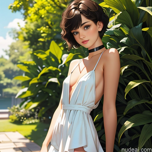 One 18 White Sorority Skinny Small Tits Small Ass Short Hair Brunette Pixie Choker Summer Dress Code