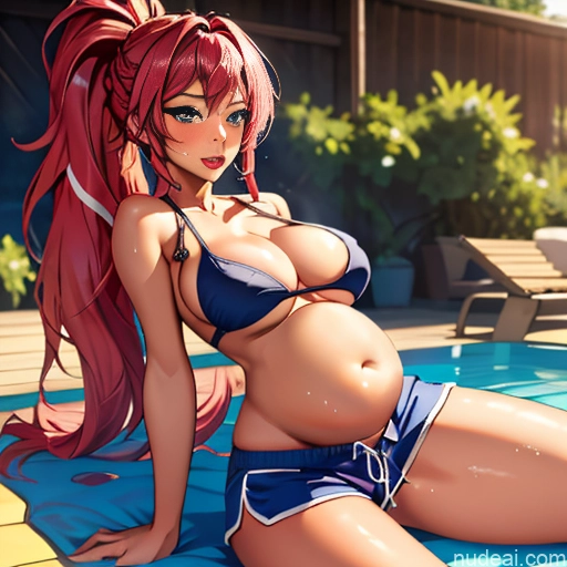 ai nude image of pics of Dark Skin 18 Pink Hair Shirt Busty Long Hair Perfect Boobs Soft Anime Party Transparent Dolphin Shorts Black Ahegao Tanned Skin Belly Inflation, Cuminflation, Overeating