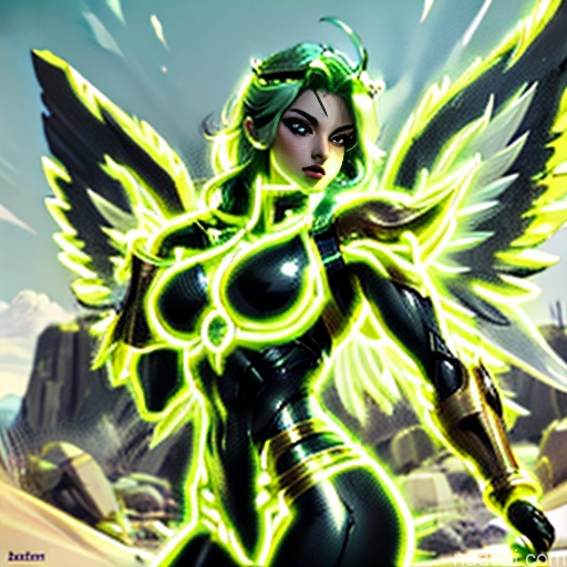 ai nude image of pics of Woman Busty Muscular Abs Front View Has Wings Angel Bodybuilder Perfect Boobs SuperMecha: A-Mecha Musume A素体机娘 Superhero Persian Green Hair Ginger Neon Lights Clothes: Red Neon Lights Clothes: Green Lipstick White Wine Gold Jewelry Neon Lights Clothes: Yellow