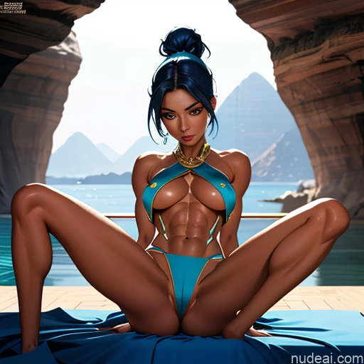 related ai porn images free for Oiled Body Woman Egyptian Bedroom Topless Partially Nude Gold Jewelry Dark Lighting Cave Middle Eastern Perfect Body Detailed Busty Perfect Boobs Dark Skin Ponytail Seductive On Back Straddling Spreading Legs Blue Hair Hair Bun Warm Anime Sports 20s