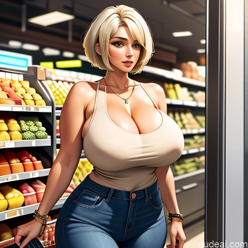 ai nude image of pics of Milf Model Busty Huge Boobs Perfect Boobs Beautiful Thick Big Hips Short Hair 50s Blonde White Hair Huge Sagging Breasts Soft + Warm Skin Detail (beta) Grocery Jeans Shirt Cleavage Jewelry Pokies Transparent Jeans Undone