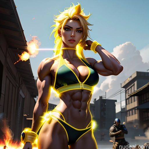 ai nude image of pics of Super Saiyan Science Fiction Style Woman Bodybuilder Busty Asian Front View Japanese Cosplay Battlefield Chinese Korean Malaysian Mongolian Abs Cyborg Neon Lights Clothes: Yellow Neon Lights Clothes: Orange Neon Lights Clothes: Red