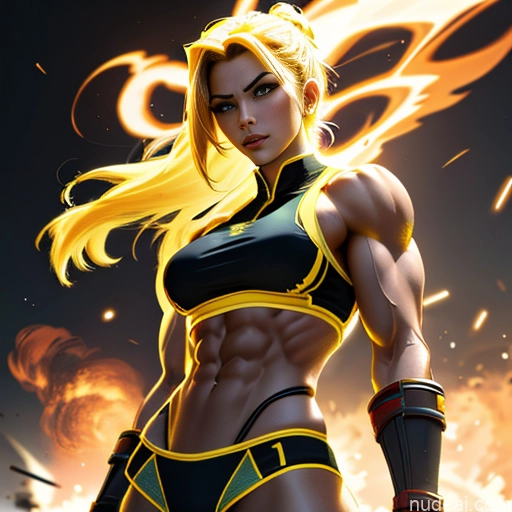 ai nude image of pics of Super Saiyan Science Fiction Style Woman Bodybuilder Busty Asian Front View Japanese Cosplay Battlefield Chinese Korean Malaysian Mongolian Abs Cyborg Neon Lights Clothes: Yellow Neon Lights Clothes: Orange Neon Lights Clothes: Red