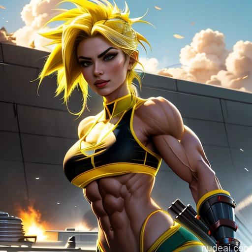 ai nude image of pics of Super Saiyan Science Fiction Style Woman Bodybuilder Busty Asian Front View Japanese Cosplay Battlefield Chinese Korean Malaysian Mongolian Abs Cyborg Neon Lights Clothes: Yellow Neon Lights Clothes: Orange Neon Lights Clothes: Red Several