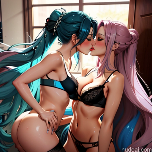 related ai porn images free for Woman Two Straight Korean Kisses On Back Stockings Panties Beautiful Blue Hair Sports Bra Ponytail Huge Boobs Big Ass Long Hair Fairer Skin Pink Hair Green Hair Brunette Office Shower Prison