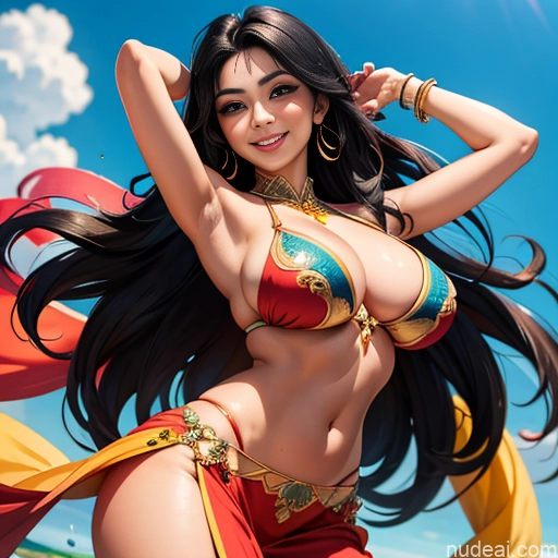 related ai porn images free for Woman One Busty Perfect Boobs Perfect Body Happy Black Hair Long Hair Indian Front View Sari