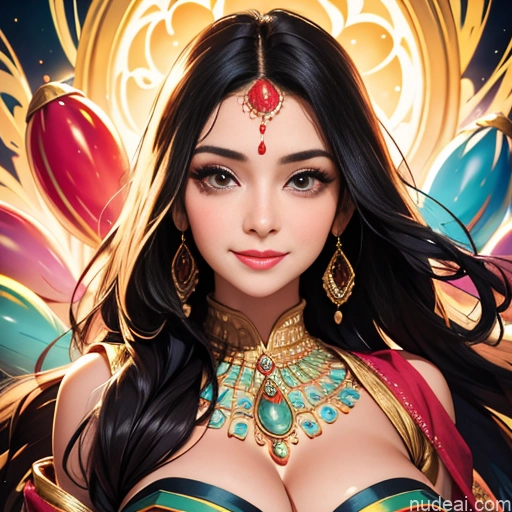 related ai porn images free for Woman One Busty Perfect Boobs Perfect Body Happy Black Hair Long Hair Indian Front View Sari Salwar Jewelry