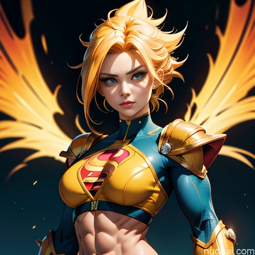 related ai porn images free for Superheroine Super Saiyan Superhero Muscular Busty Abs Dynamic View