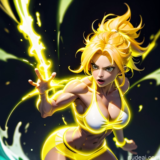 related ai porn images free for Muscular Busty Abs Powering Up Science Fiction Style Super Saiyan Super Saiyan 3 Neon Lights Clothes: Yellow