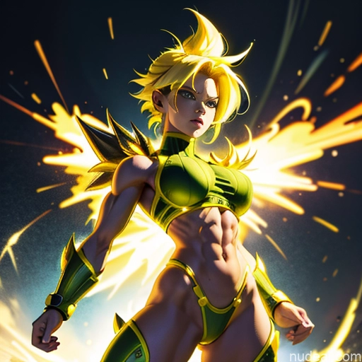 related ai porn images free for Muscular Busty Abs Powering Up Science Fiction Style Super Saiyan Super Saiyan 3 Neon Lights Clothes: Yellow