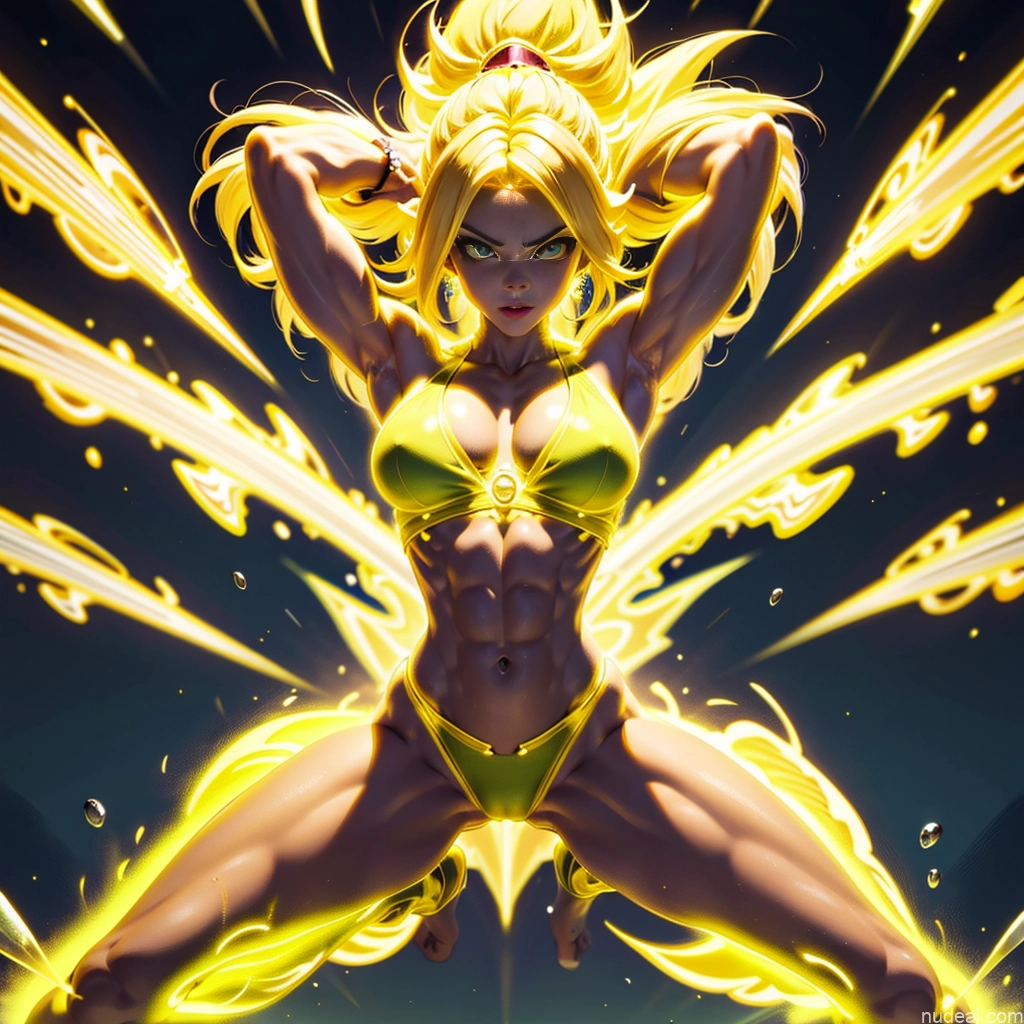 related ai porn images free for Muscular Busty Abs Powering Up Science Fiction Style Super Saiyan Super Saiyan 3 Neon Lights Clothes: Yellow Regal