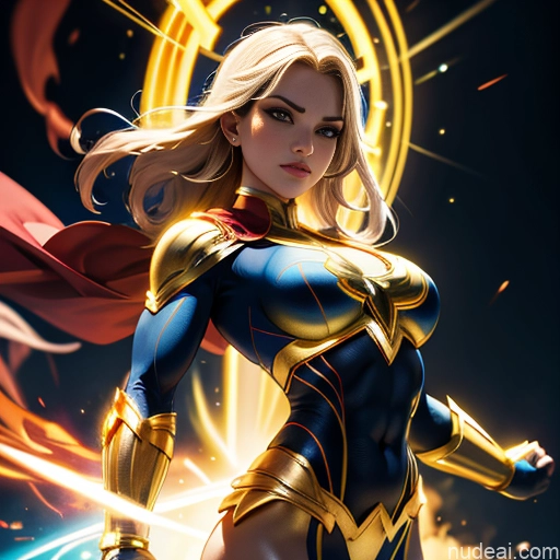 related ai porn images free for Superhero Busty Abs Muscular Ukraine Neon Lights Clothes: Yellow Superheroine Powering Up