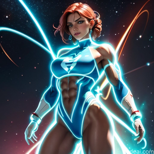 related ai porn images free for Israel Jewish Busty Muscular Abs Superhero Science Fiction Style Dynamic View Bodybuilder Neon Lights Clothes: Blue Powering Up