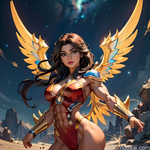 related ai porn images free for Mary Thunderbolt Powering Up Detailed Busty Muscular Has Wings Superhero Neon Lights Clothes: Red Abs Bodybuilder