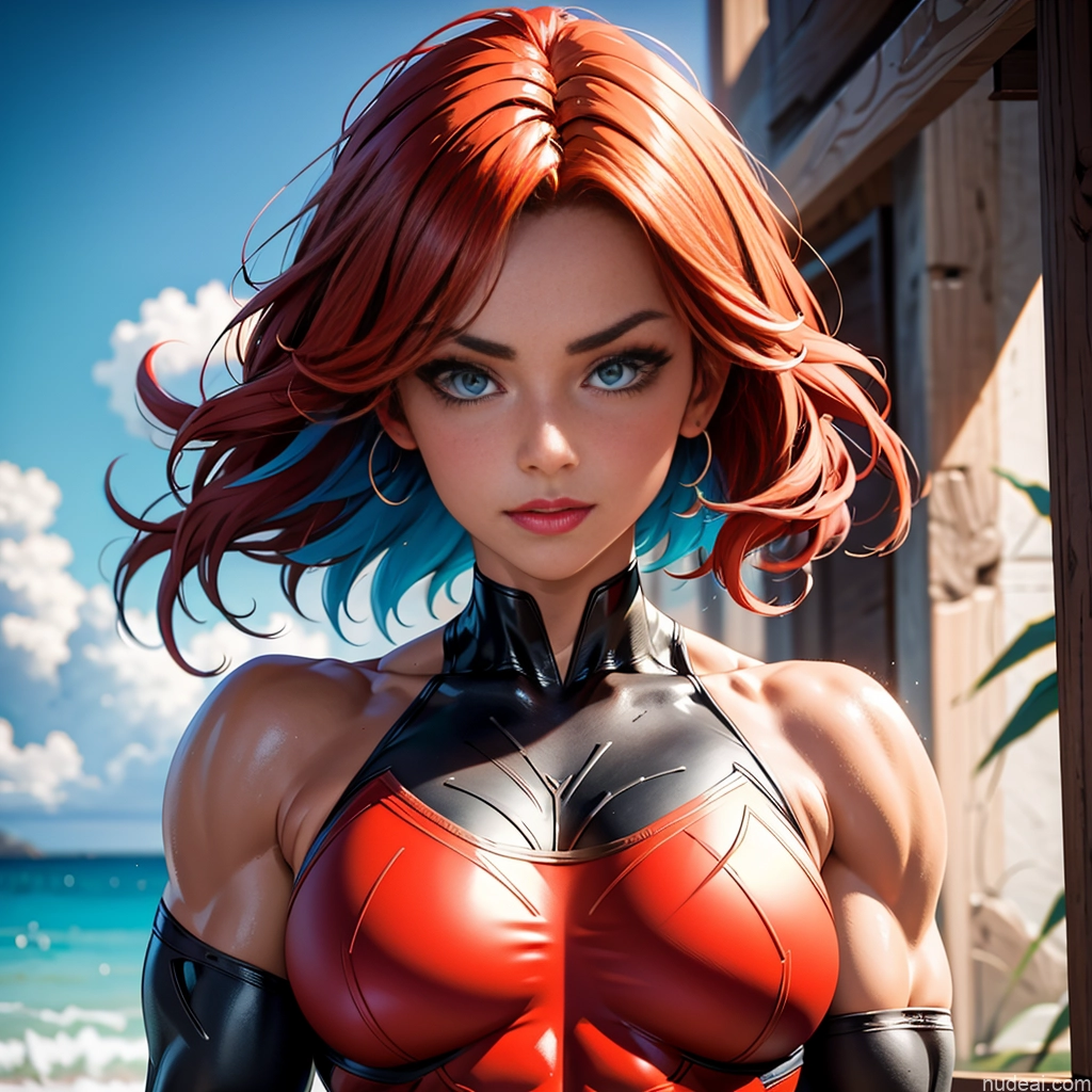 Batwoman Detailed Busty Small Tits Muscular Abs Cosplay Bodybuilder