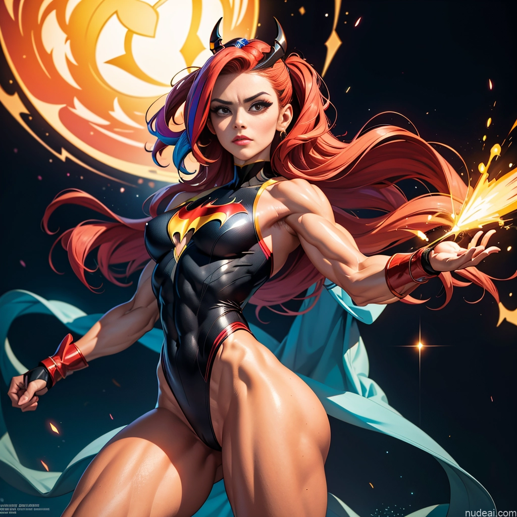 related ai porn images free for Batwoman Busty Small Tits Powering Up Abs Neon Lights Clothes: Red Regal Bodybuilder Muscular