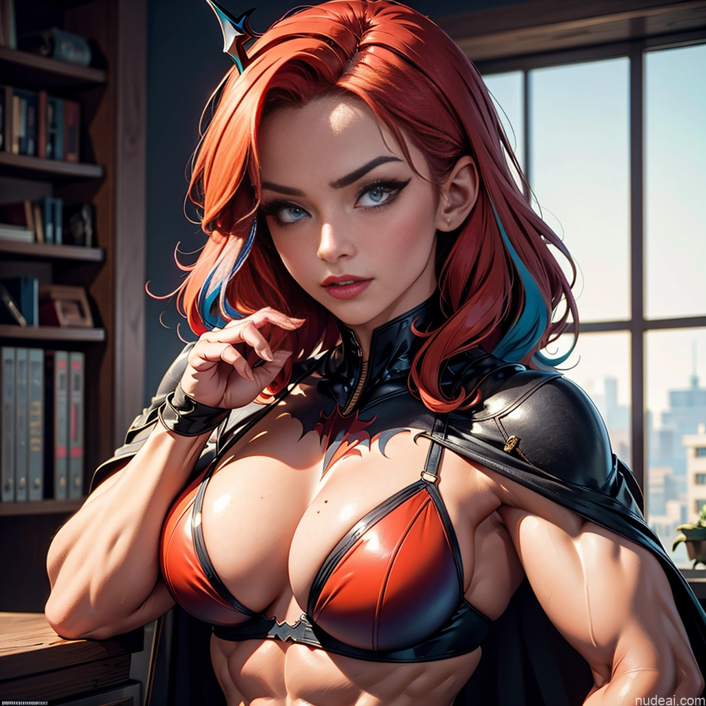 related ai porn images free for Batwoman Busty Abs Neon Lights Clothes: Red Regal Bodybuilder Muscular