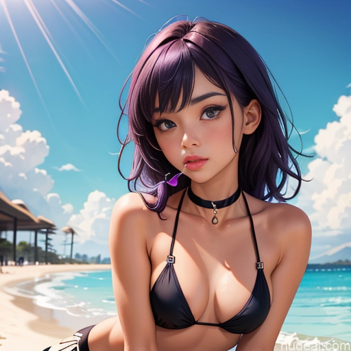 related ai porn images free for Lingerie Model One Perfect Boobs Busty Beautiful Perfect Body 18 Purple Hair Straight White Soft + Warm Mall Front View Eating Pouting Lips Choker Micro Skirt Microkini