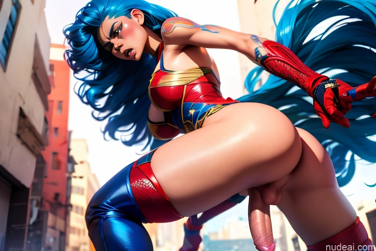 related ai porn images free for One 18 Long Hair White Big Ass Detailed Superhero Street Trans Girl With Erect Penis Angry Cleavage Blue Hair