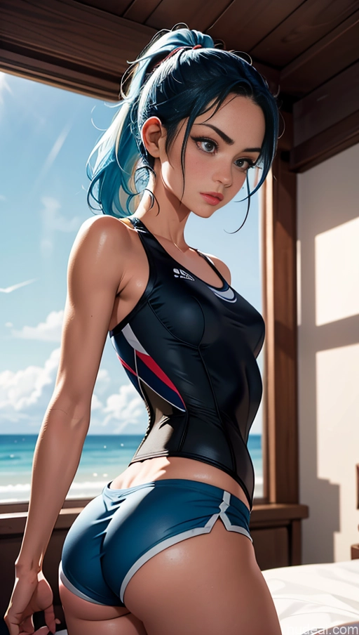 related ai porn images free for One Skinny Small Tits Small Ass 18 Serious Blue Hair Ponytail White Soft Anime Bedroom Beach Volleyball Corset Short Shorts