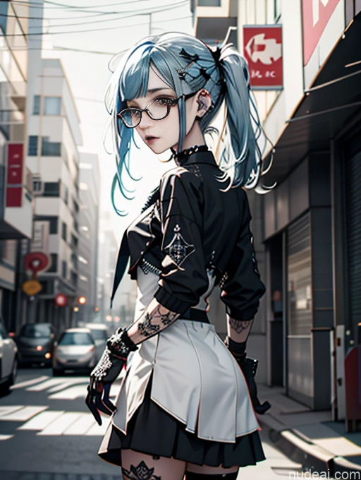 related ai porn images free for Skinny Small Ass Small Tits Glasses Short Fairer Skin 20s Shocked Blue Hair Pigtails British High Socks Long Skirt Front View Gothic Punk Girl