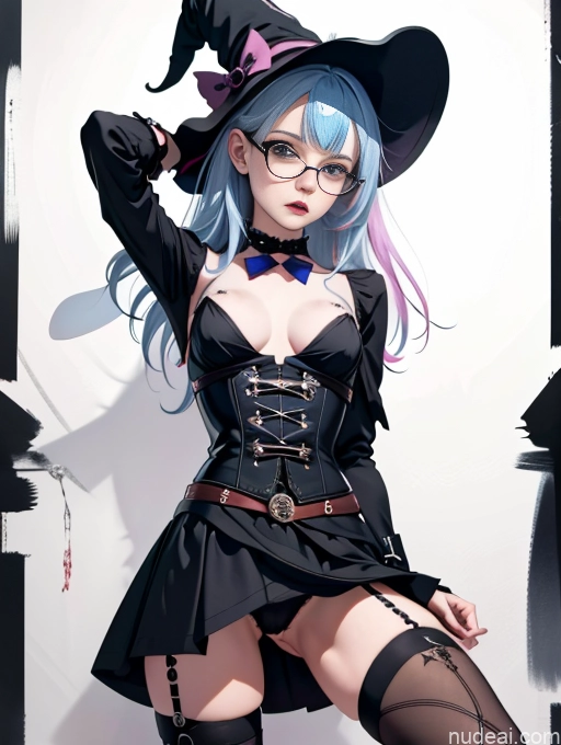 ai nude image of pics of Skinny Small Ass Small Tits Glasses Short Fairer Skin 20s Shocked Blue Hair British Playboy Bunny Woman Long Hair Witch Thigh Socks Corset Close-up View Punk Skirt Bows Cowgirl Outfit