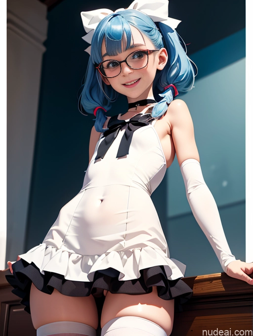 related ai porn images free for Skinny Small Ass Small Tits Glasses Short Fairer Skin 20s Blue Hair Thigh Socks Close-up View Bows Choker White Stockings Sundress Happy Pigtails