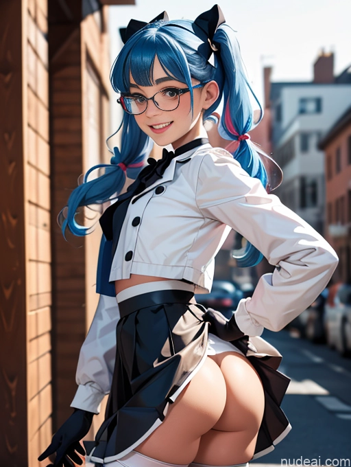 related ai porn images free for Skinny Small Ass Small Tits Glasses Short Fairer Skin 20s Blue Hair Thigh Socks Close-up View Bows Choker White Stockings Happy Pigtails Gloves Jacket Long Skirt