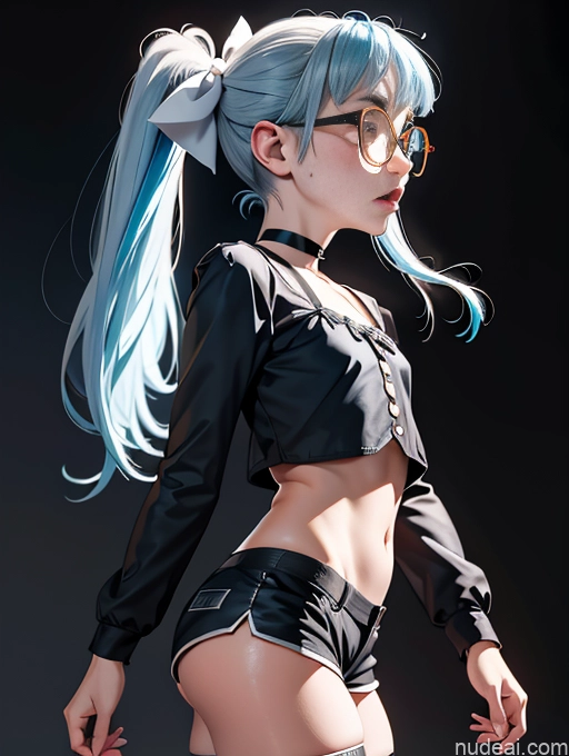 related ai porn images free for Skinny Small Ass Small Tits Glasses Short Fairer Skin 20s Blue Hair Thigh Socks Close-up View Bows Choker White Pigtails Shocked Witch Short Shorts