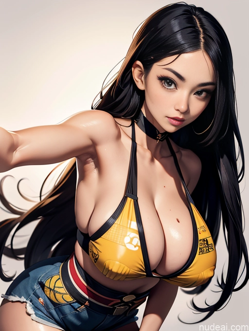 ai nude image of pics of Athlete Perfect Boobs Beautiful Big Ass Big Hips Perfect Body Afingering 40s Mixed Patterns Of Text And Emoji Dynamic View Tall Detailed Busty Tanned Skin Thick Sexy Face Japanese Black Hair Long Hair High-waist Denim Shorts